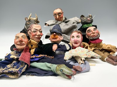 Lot 289 - A collection of hand made puppets, stock...