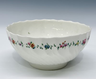 Lot 128 - A Chelsea-Derby porcelain bowl, spiral fluted...