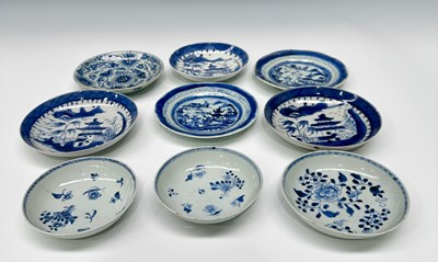 Lot 150 - Nine Chinese blue and white porcelain plates,...