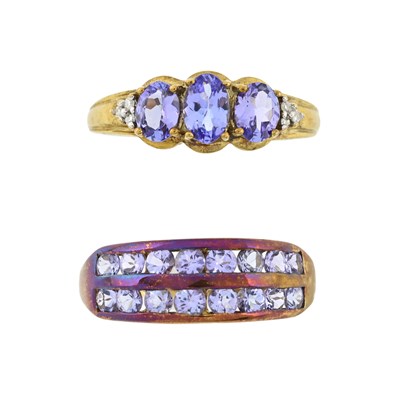 Lot 498 - Two 9ct gold tanzanite rings