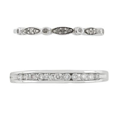 Lot 509 - Two 9ct gold brilliant-cut and single-cut diamond rings