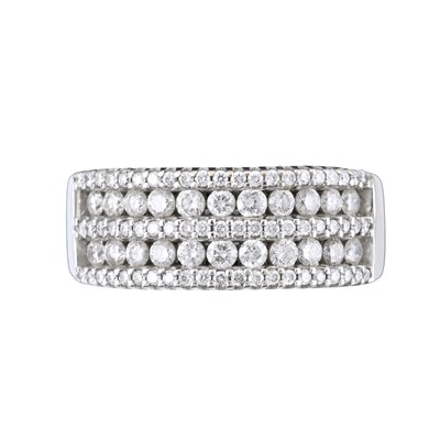 Lot 36 - An 18ct gold brilliant-cut diamond five row band ring