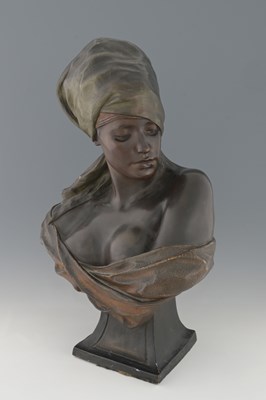 Lot 125 - Rudolf Thiele for Goldscheider, a cold painted...