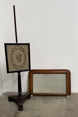 Lot 785 - A late 19th century walnut inlaid overmantle...