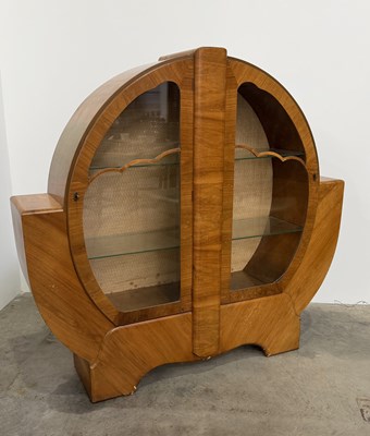 Lot 773 - A 1930's, Art Deco, walnut display cabinet,...
