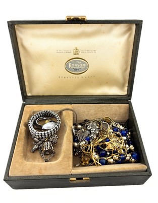 Lot 372 - A selection of costume jewellery, with a jewellery box