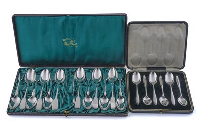 Lot 220 - A cased set of twelve teaspoons, by John Round...