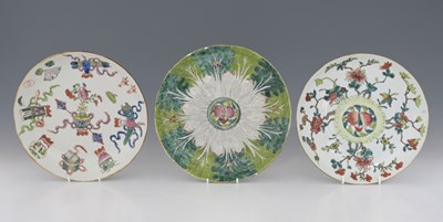Lot 159 - Three Chinese famille rose and famille verte...