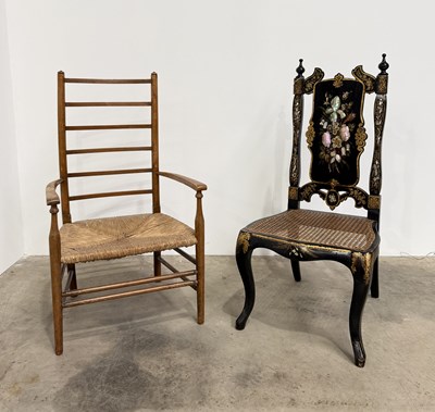 Lot 839 - A late 19th century beech Arts & Crafts low...