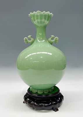 Lot 160 - A Republic of Korea celadon-glaze twin-handled...