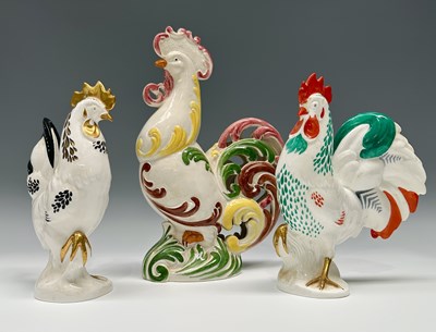 Lot 112 - Two Foley bone china cockerels, 22cm high, and...