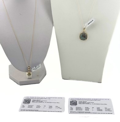 Lot 428 - Two 9ct gold gem pendant necklaces