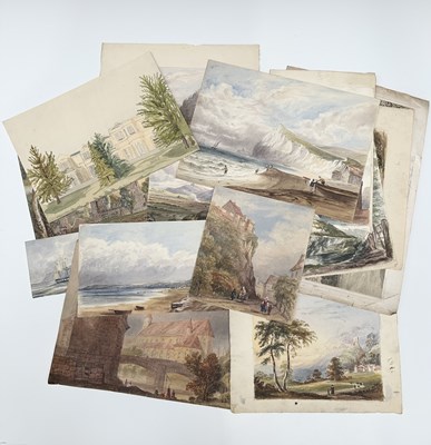 Lot 734 - A collection of 19th century watercolours of...