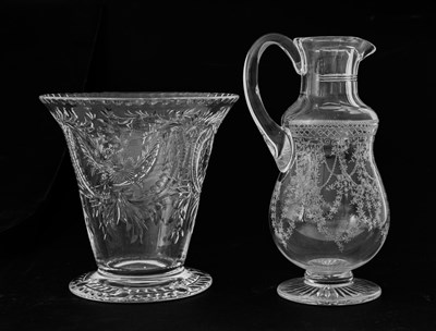Lot 718 - Thomas Webb, an intaglio cut glass vase,...