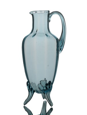 Lot 715 - Ludwig Moser, a Bohemian turquoise glass jug,...