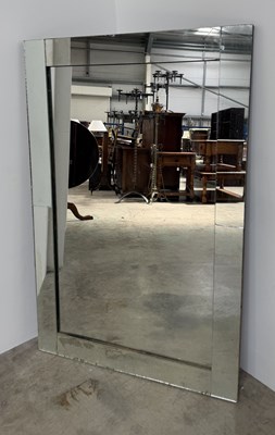 Lot 744 - A large frameless mirror, h: 125cm, w: 83cm (1)