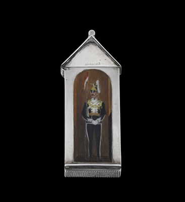 Lot 28 - A Victorian novelty silver sentry box vesta...