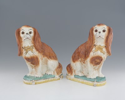 Lot 783 - A pair of Staffordshire flatback chimney...
