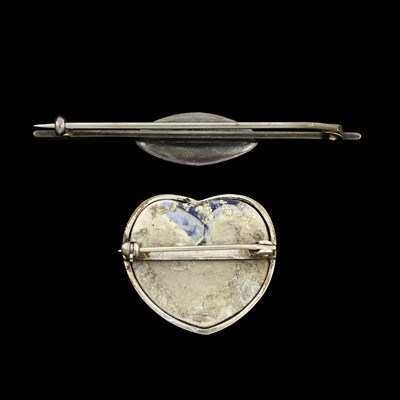 Lot 45 - Ruskin, two Arts and Crafts silver mounted...