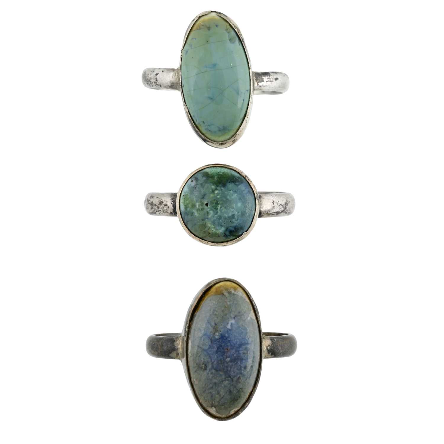 Lot 46 - Ruskin, three Arts and Crafts silver and...