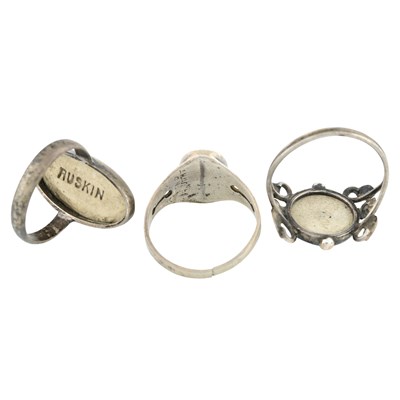 Lot 48 - Ruskin, three Arts and Crafts silver and white...