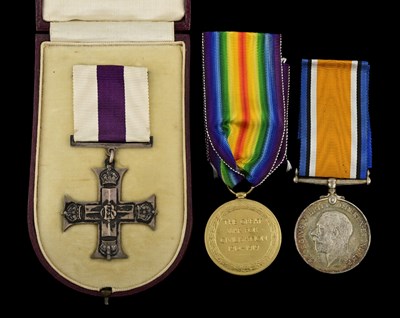 Lot 593 - A World War I Military Cross medal group for...
