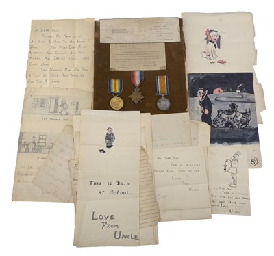 Lot 595 - World War I medals and ephemera, including a...
