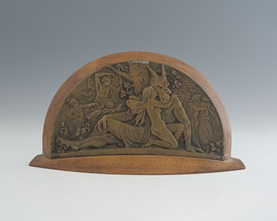 Lot 135 - A pair of cast bronze crescent plaques...