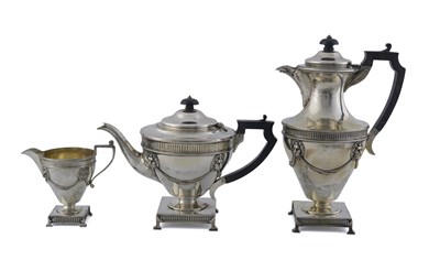 Lot 320 - A late Victorian silver three-piece tea...