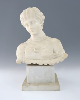 Lot 129 - A carved marble bust of Clytie (also...