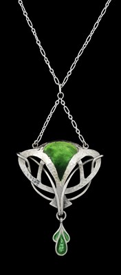 Lot 21 - An Arts and Crafts silver and enamel pendant,...