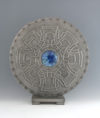Lot 620 - Ruskin, an Arts and Crafts repousse pewter and...