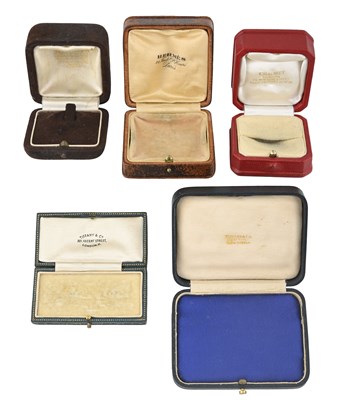 Lot 573 - A collection of five antique silk lined...