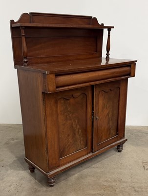 Lot 823 - A mid 19th century frame mahogany veneered...