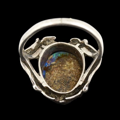 Lot 33 - An Arts and Crafts silver and opal ring, the...