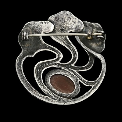 Lot 43 - A Jugendstil silver, enamel and hardstone set...