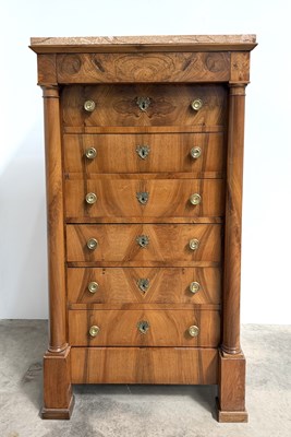 Lot 841 - A 19th century French walnut commode/eight...