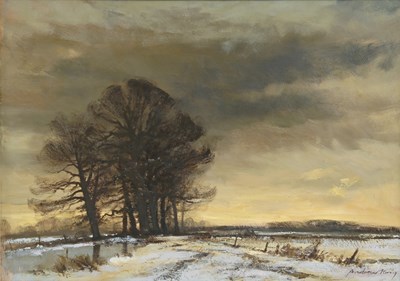 Lot 438 - Andrew King (British, 1956), Oaks in Winter,...