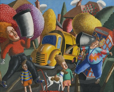 Lot 361 - Richard Adams (British, 1960), Dustbin Day,...