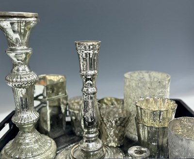 Lot 61 - A collection of vessels and two candlesticks...