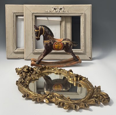 Lot 269 - An ornamental Indian wooden painted rocking...