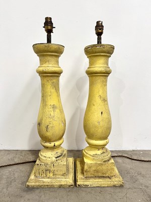 Lot 193 - A pair of distressed paint finished, wooden...