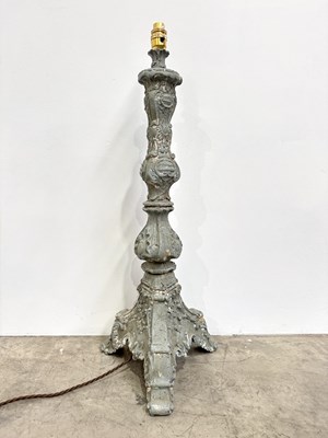 Lot 184 - A large cast metal table lamp, fashioned in...