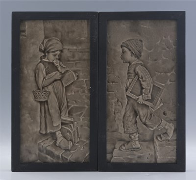 Lot 287 - Craven Dunnill, a pair of intaglio and relief...