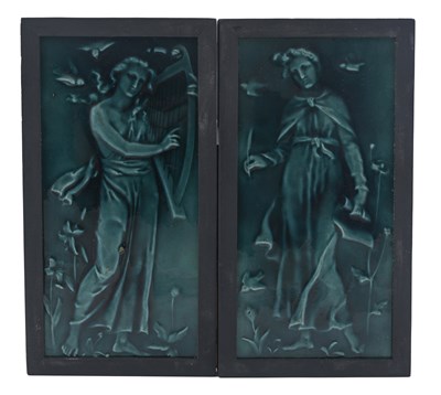 Lot 288 - Craven Dunnill, a pair of Arts and Crafts...