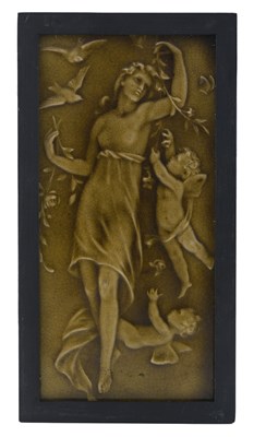 Lot 271 - Craven Dunnill, an Arts and Crafts tile plaque,...