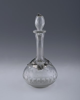 Lot 713 - A silver mounted glass decanter and stopper,...