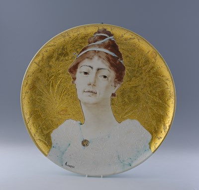 Lot 752 - G LeRoux, a large Art Nouveau wall plaque...