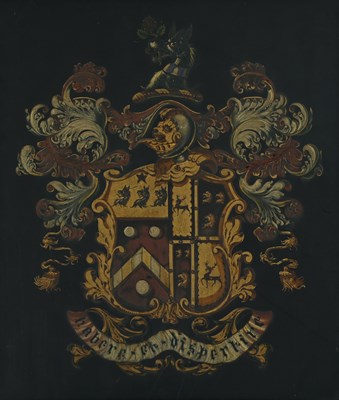 Lot 367 - A 19th-century heraldic panel, the central...