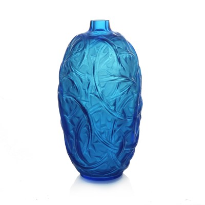 Lot 13 - Rene Lalique, a Ronces electric blue glass...